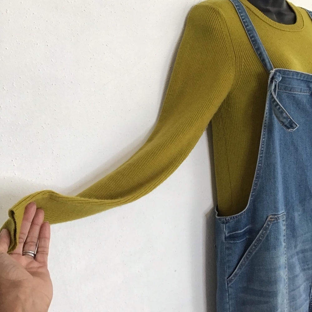 NWT- Jordache Women Vintage Blue Acid Wash Denim Y2K Farmhouse Jumper SZ S - Picture 5 of 9